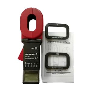Metravi 4 Digits / 0.01Ohm - 200Ohm Resistance Range Clamp On Ground Resistance Tester With Long Elliptical Jaw, CET-05