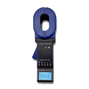 Metravi 4 Digits / 0.01Ohm - 1200Ohm Resistance Range Explosion Proof Clamp On Ground Resistance Tester With Long Elliptical Jaw, CET-02EX