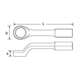 Taparia 80 mm Slogging Ring Offset Spanner With Box Handle, SSROB 80