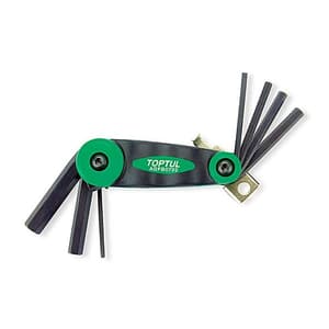 Toptul 7 Pcs (2.5 mm - 10 mm) Folding Hex Allen Key Sets, AGFB0703