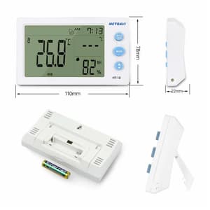 Metravi -10°C - 50°C Digital Temperature & Humidity (Thermo-Hydro) Meter With External Probe, HT-12