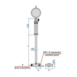 Insize 50 - 160 mm Precision Bore Gauge without Dial Indicator, 2283-160