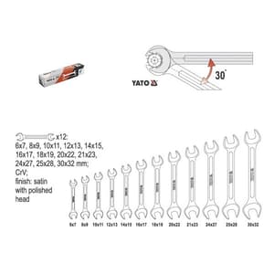 Yato 12 Pcs Double Open End Spanner Sets, YT-0381
