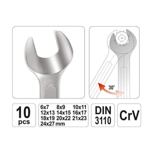 Yato 10 Pcs Double Open End Spanner Sets, YT-0380