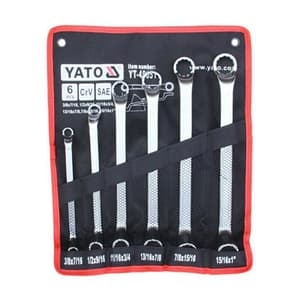 Yato 6 Pcs, Bi-Hexagonal Ring Spanner Set, YT-48651