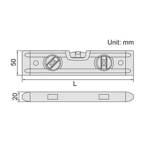 Insize 23 cm Aluminium Level with Magnetic Base, 4921-230