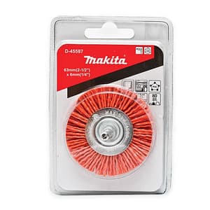 Makita 50 mm  Dia. x 6 mm Shank Nylon Wheel Brush for Drill (Coarse), D-45571
