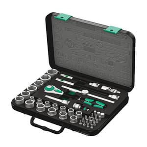 Wera 43 Pcs 8100 SB 2 Zyklop Speed Ratchet Set 3/8" Drive Metric, 05003594001