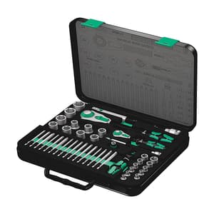 Wera 43 Pcs 8100 SA/SC 2 Zyklop Speed Ratchet Set 1/4" Drive & 1/2" Drive Metric, 05160785001