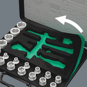 Wera 37 Pcs 8100 SC 2 Zyklop Speed Ratchet Set 1/2" Drive Metric, 05003645001