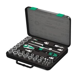 Wera 38 Pcs 8100 SC 4 Zyklop Speed Ratchet Set 1/2" Drive Imperial, 05003647001