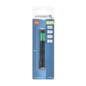Hogert PZ3 x 100 mm Length Pozidrive Impact Screwdriver Bits (Pack of 2 Pcs), HT1S686
