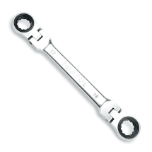 Toptul 8 x 9 mm - 17 x 19 mm Flexible Double Ring Ratchet Wrench