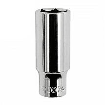 Yato 3/16" - 1/2" Dia. (1/4 Inch Sq. Drive) Hexagonal Deep Sockets (6 Points)