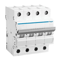Hager Novello+ 1 Amp - 50 Amp Miniature Circuit Breakers (4 Pole & C Curve)