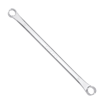 Toptul 8 x 10 mm - 22 x 24 mm Flat Type Extra-Long Double Ring Wrench (Satin Chrome Finished)