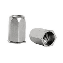 Pentagon 4 mm - 12 mm Insert Nut (Rivet Nut) with Full Hex Body Reduced Head