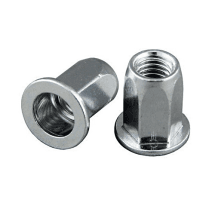 Pentagon 4 mm - 12 mm Insert Nut (Rivet Nut) with Full Hex Body Large Head