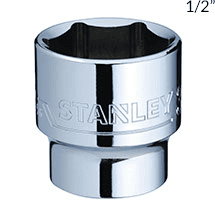 Stanley 8 mm - 36 mm, 1/2 Inch Sq. Drive Standard Socket 6 Point