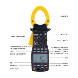 Mastech 6000 Count / 1000A AC TRMS Three-Phase Power Clamp Meter, MS2205 — view 2