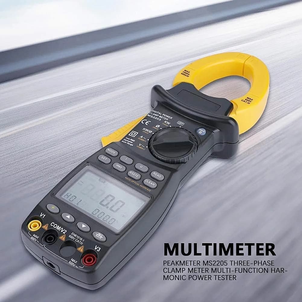 Mastech 6000 Count / 1000A AC TRMS Three-Phase Power Clamp Meter, MS2205