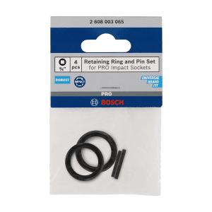 Bosch 3/8 inch Retaining Ring & Pin Set for PRO Impact Socket (Pack of 4 Pcs), 2 608 003 065