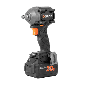 Groz 400 Nm / 20V Li-ion Brushless Cordless Impact Wrench with 2 Batteries & Charger, BIW/1-2/400/20-4/L2/EU