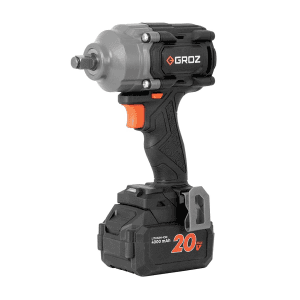 Groz 600 Nm / 20V Li-ion Brushless Cordless Impact Wrench with 2 Batteries & Charger, BIW/1-2/600/20-4/L2/EU