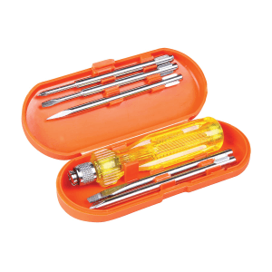 Ozar 5 Pcs Nickle Plated Screw Driver Set with Neon Bulbs, ASD-5200
