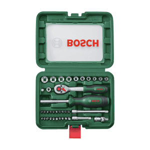 Bosch 37 Pcs Ratchet & Socket Set (1/4 inch Sq. Drive), 1 600 A03 9J6