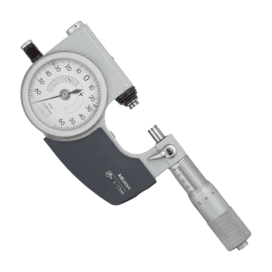 Mitutoyo 0 - 25 mm Dial Indicating Micrometer with Left Side Operating Button, 510-141