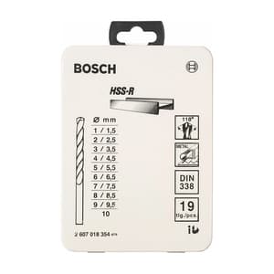 Bosch 19 Pcs HSS-R Metal Drill Bit Sets, 2 607 018 354