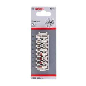 Bosch 8 Pcs Pick & Click Extra Hard Hex & Slotted Screwdriver Bit Set, 2 608 522 414