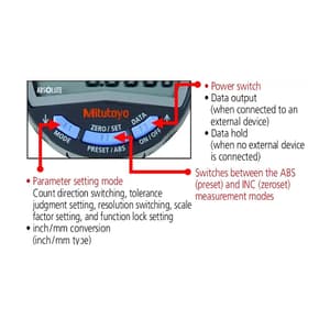 Mitutoyo 0 - 12.7 mm Absolute Digital Indicator with Flat Back Plate & Switchable Analog Bar Resolution (ID-C Series), 543-710B