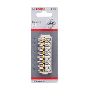 Bosch 8 Pcs Pick & Click Extra Hard Torx Screwdriver Bit Set, 2 608 522 415