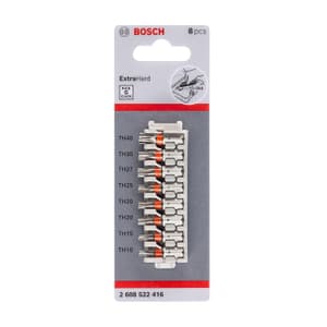 Bosch 8 Pcs Pick & Click Extra Hard Tamper-Resistant Torx Screwdriver Bit Set, 2 608 522 416