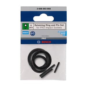 Bosch 1/2 inch Retaining Ring & Pin Set for PRO Impact Socket (Pack of 6 Pcs), 2 608 003 066