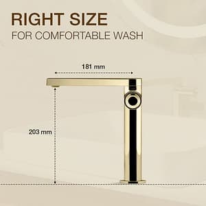 Kohler Composed Single Control Tall Basin / Lavatory Faucet With Side Handle In French Gold Finish, K-73159T-7-AF
