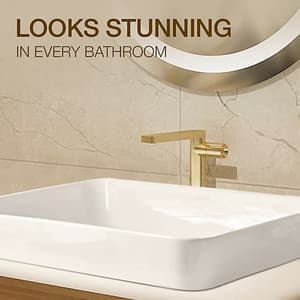 Kohler Composed Single Control Tall Basin / Lavatory Faucet With Side Handle In French Gold Finish, K-73159T-7-AF