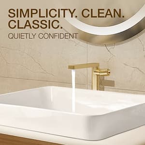 Kohler Composed Single Control Tall Basin / Lavatory Faucet With Side Handle In French Gold Finish, K-73159T-7-AF