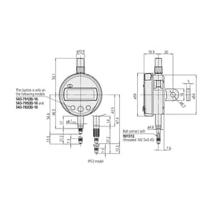 Mitutoyo 12.7 mm / 0.5 inch Absolute Digital Indicator with Lug Back Plate (ID-S Series), 543-782-10
