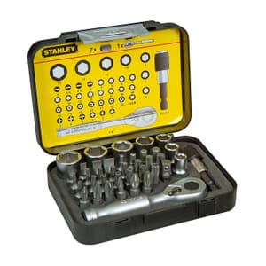Stanley 39 Pcs 1/4 Inch Sq. Drive Socket Set, 1-13-906