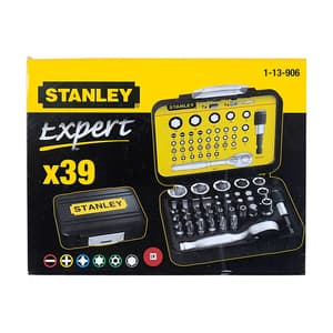 Stanley 39 Pcs 1/4 Inch Sq. Drive Socket Set, 1-13-906