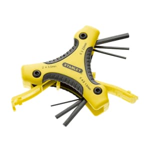 Stanley 9 Pcs (1.5 mm - 6 mm) Triangle Folding Hex Key Set, 0-95-935