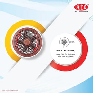 Aco 300 mm Katrina Cabin Fan (Wooden Color), A-302-PW