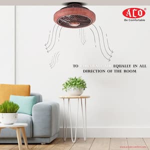 Aco 300 mm Katrina Cabin Fan (Wooden Color), A-302-PW