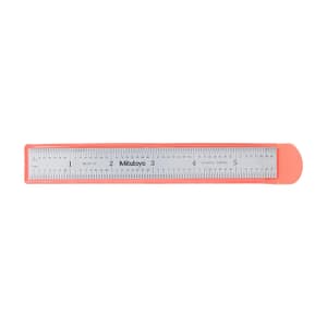 Mitutoyo 150 mm / 6 inch Wide Rigid Steel Ruler (1/32 & 1/64 inch Graduations), 182-105