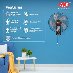 Aco 400 mm Pride Wall Fan (Black), A-301-P