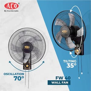 Aco 400 mm Pride Wall Fan (Black), A-301-P