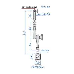 Insize 40 Kgf Large Locking Force Magnetic Stand, 6222-40
